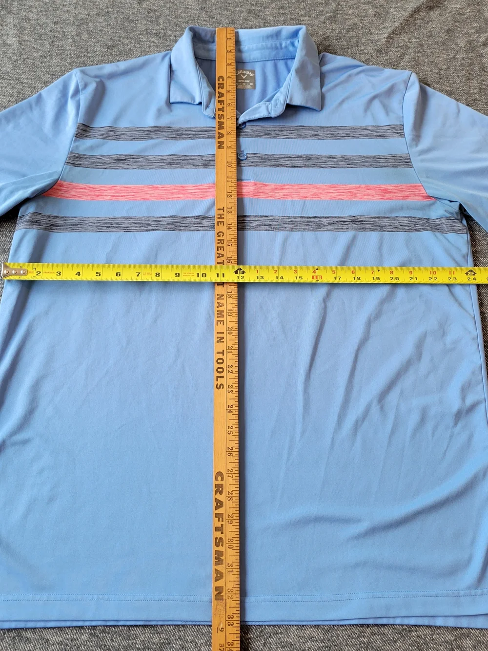 Callaway Opti Dri Polo Shirt Men's XL Blue Striped‎ Stretch Performance Golf